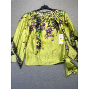 Women's Sharon Young Blouse - Green Floral - Size M